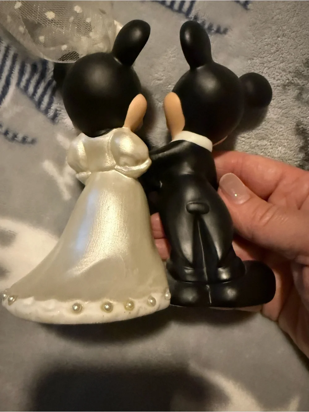 Disney Wedding Mickey & Minnie Figurine - Black, White, Cream, Pink